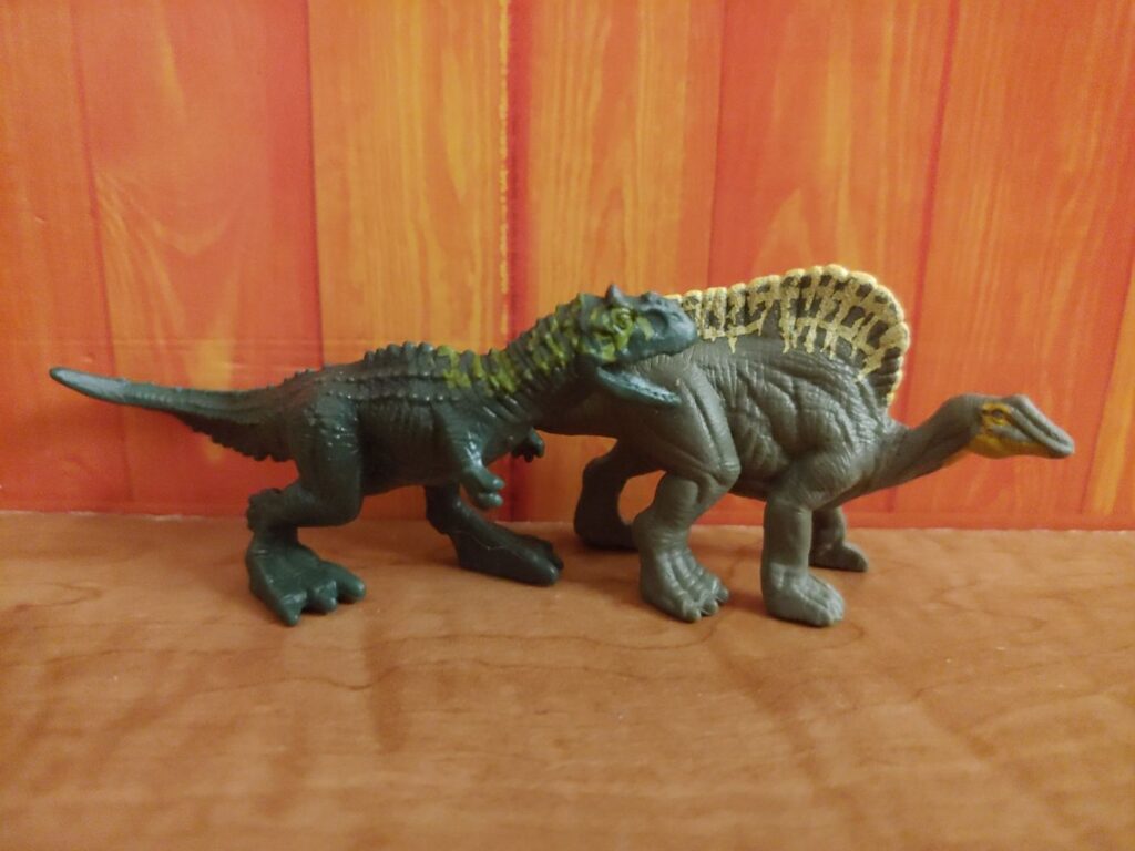 Ouranosaurus and Majungasaurus right side.