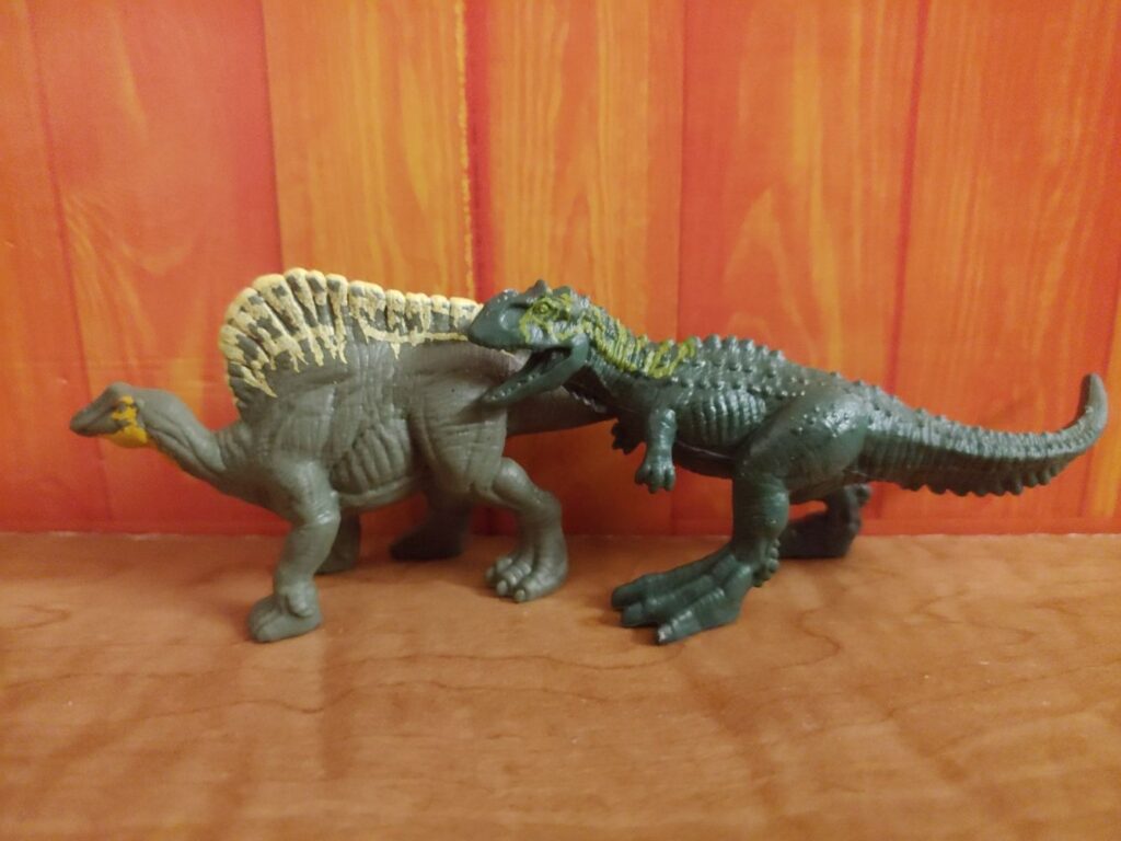 Ouranosaurus and Majungasaurus left side.