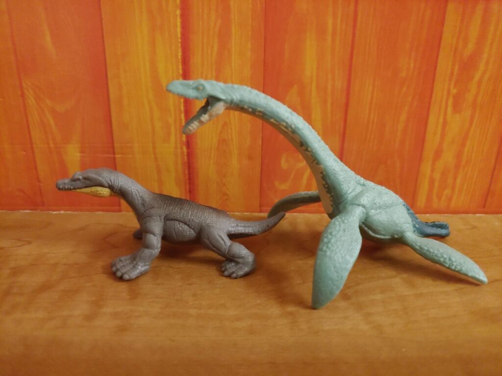 Elasmosaurus and Nothosaurus, left side.