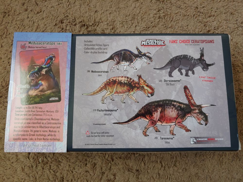 Beasts of the Mesozoic Fan's Choice Medusaceratops packaging back view