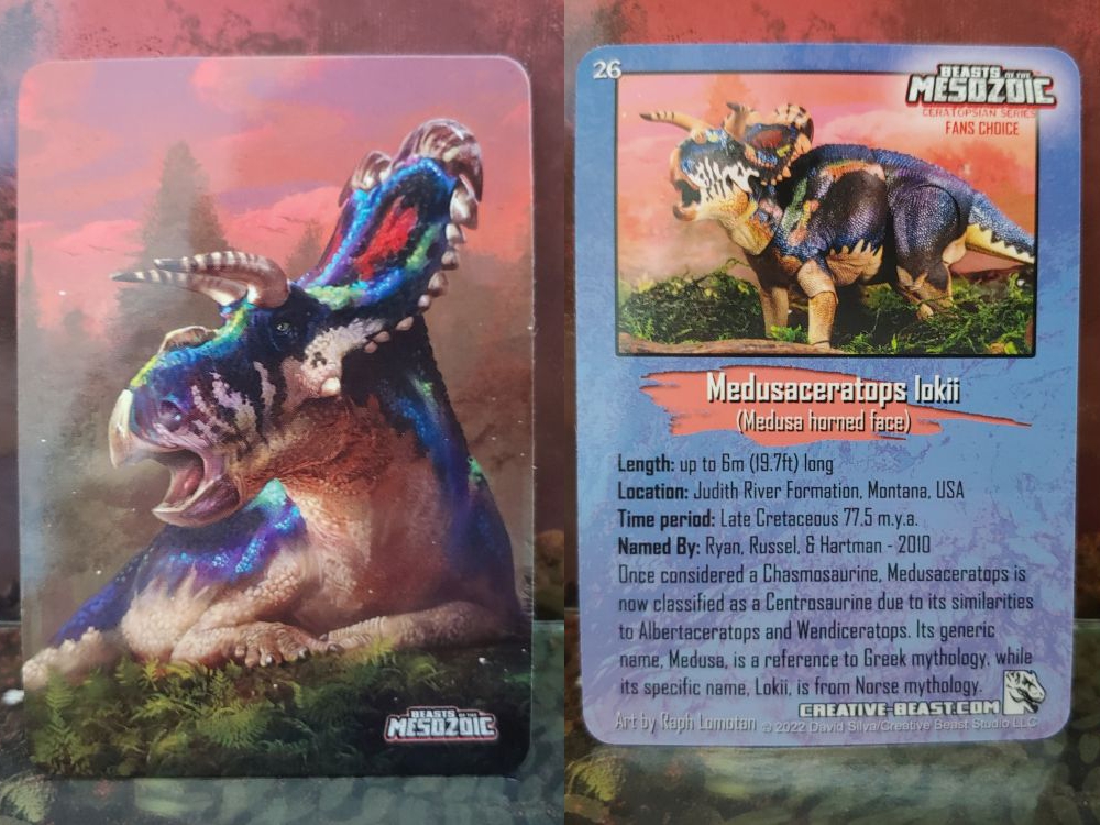 Beasts of the Mesozoic Fan's Choice Medusaceratops card front and back